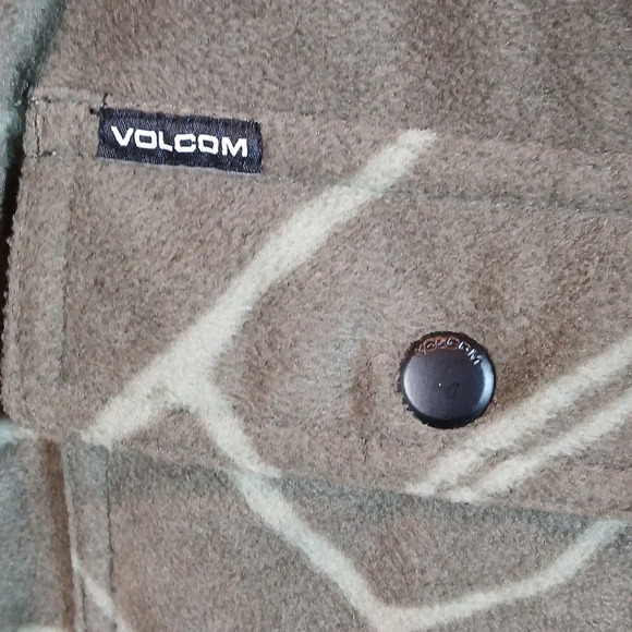 VOLCOM Bowered Fleece Long Sleeve with brick pattern in green size medium - Picture 7 of 12